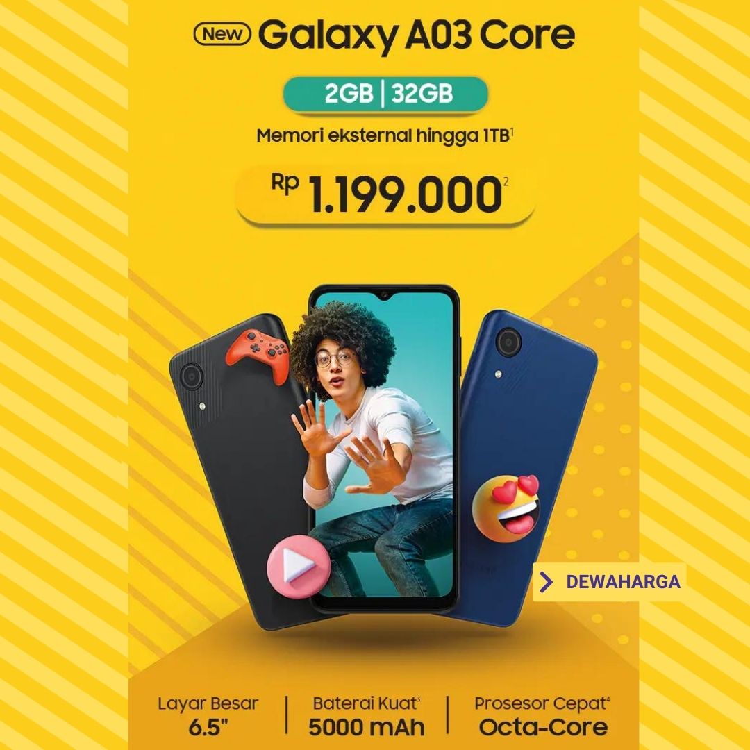 Harga dan Spesifikasi Samsung Galaxy A03 core