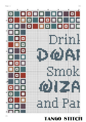 Drink like Dwarves funny cross stitch embroidery design