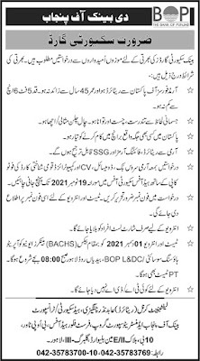 The Bank Of Punjab (BOP) Jobs Vacancies – Latest Jobs 2021