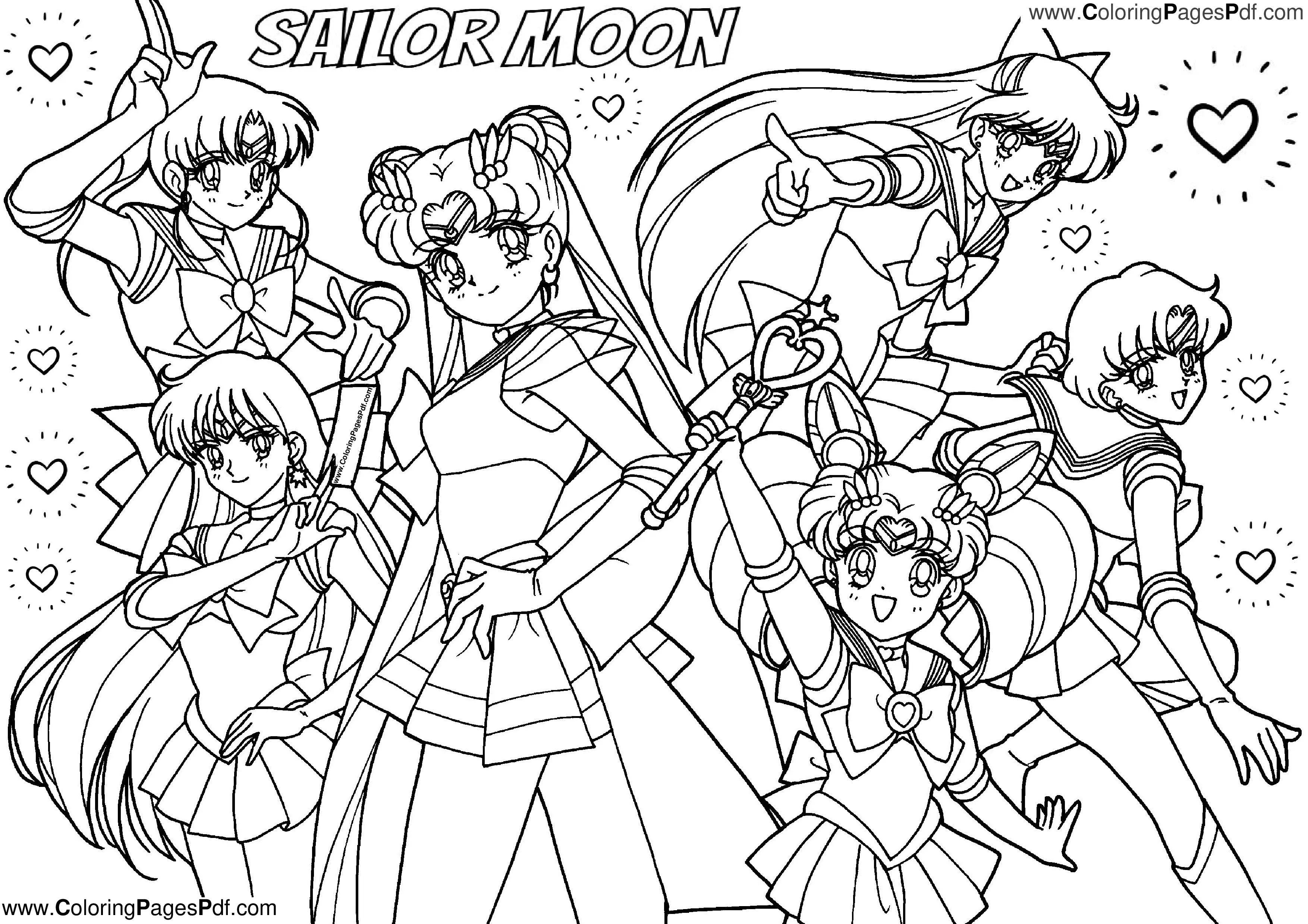 Printable sailor moon coloring pages