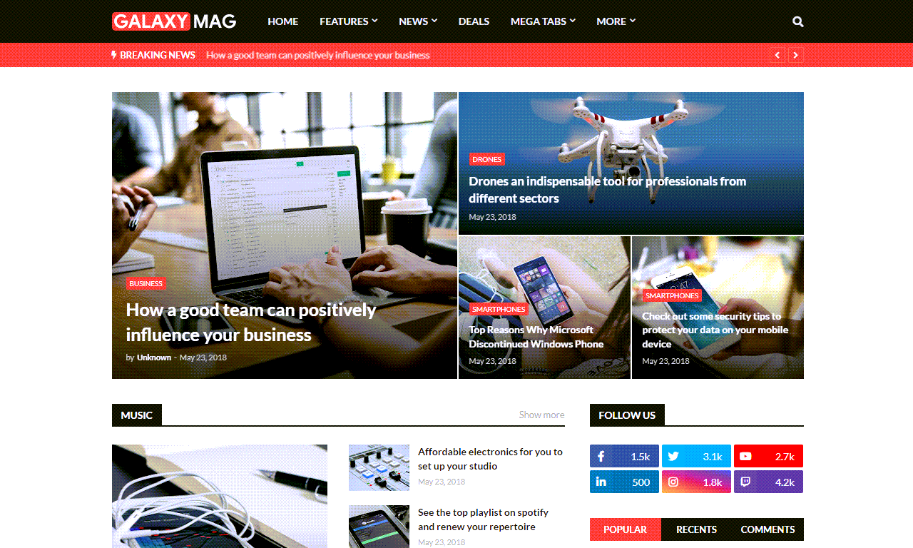 GalaxyMag - Responsive News & Magazine Blogger Template