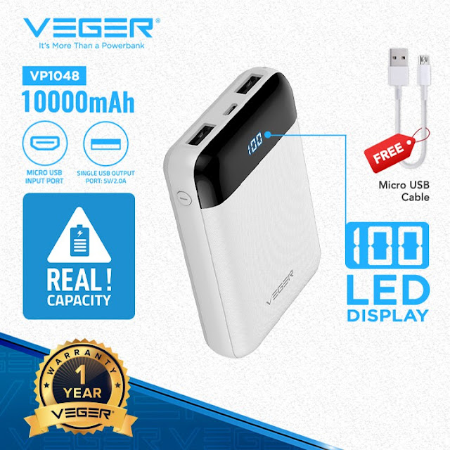 VEGER VP1048 Pocket Power Bank 10000mAh