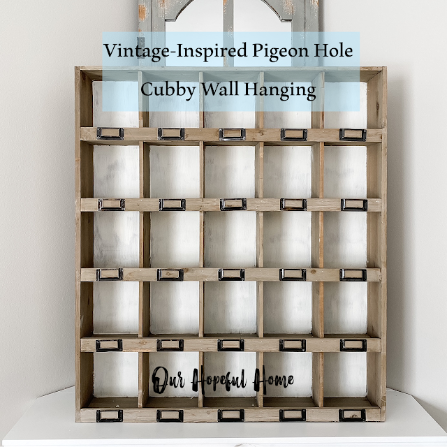 vintage-inspired pigeon hole cubby wall hanging