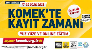 ​KOMEK Yeni Dönem Kayıtları 17-30 Ocak Arasında