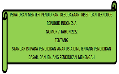 Permendikbudristek Nomor 7 Tahun 2022 Standar Isi Pendidikan Dasar dan Menengah