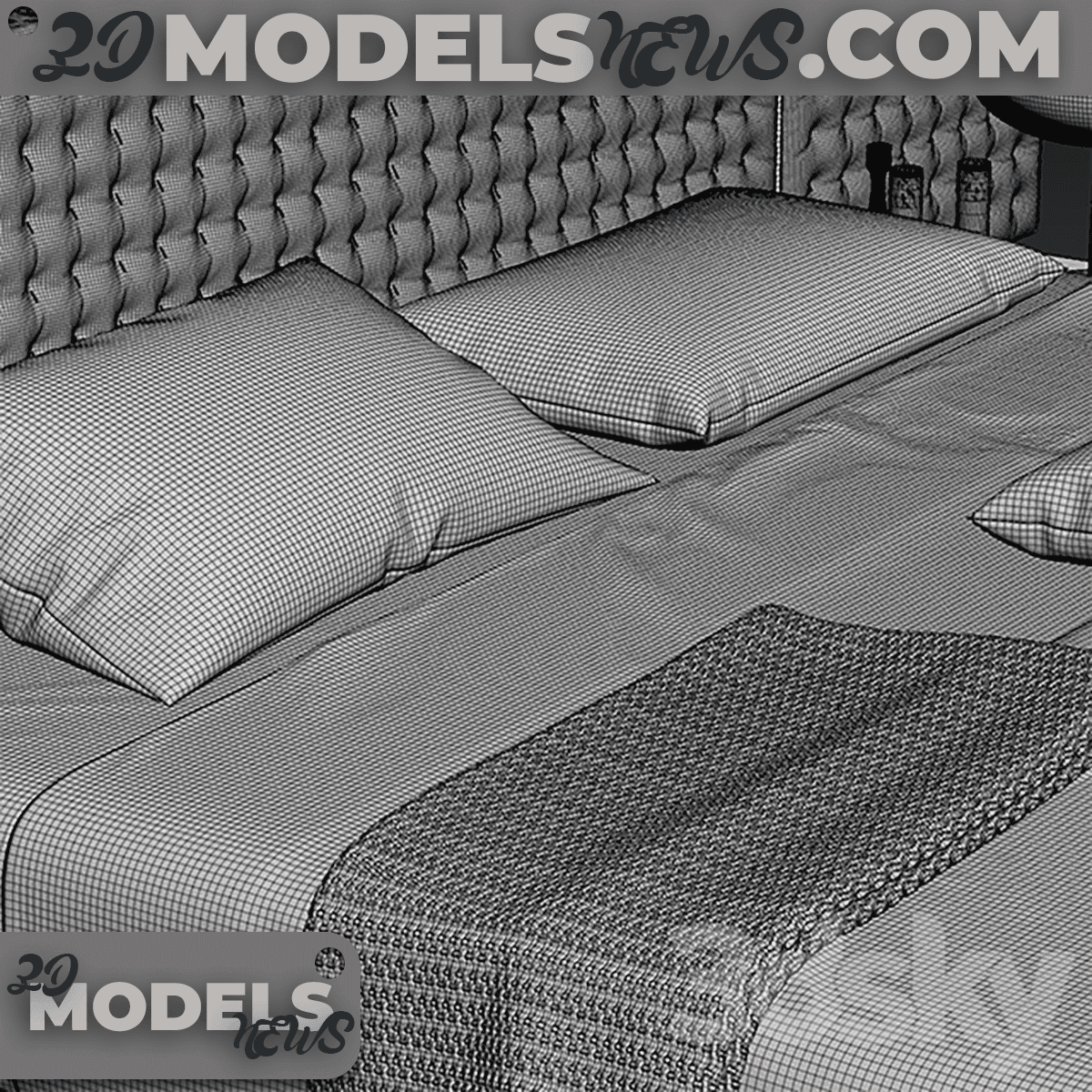 Full modern bed model with decoration 5