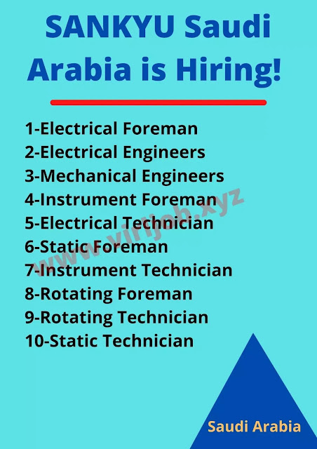 SANKYU Saudi Arabia is Hiring!