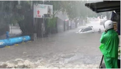 diguyur hujan deras, sejumlah titik di kota malang banjir