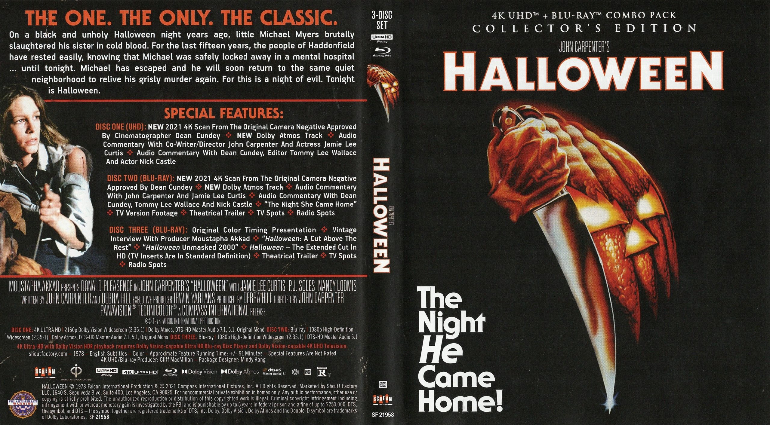 HALLOWEEN, Original Blue Ratings Box Horror Movie Poster starring Jamie Lee  Curtis - Original Vintage Movie Posters