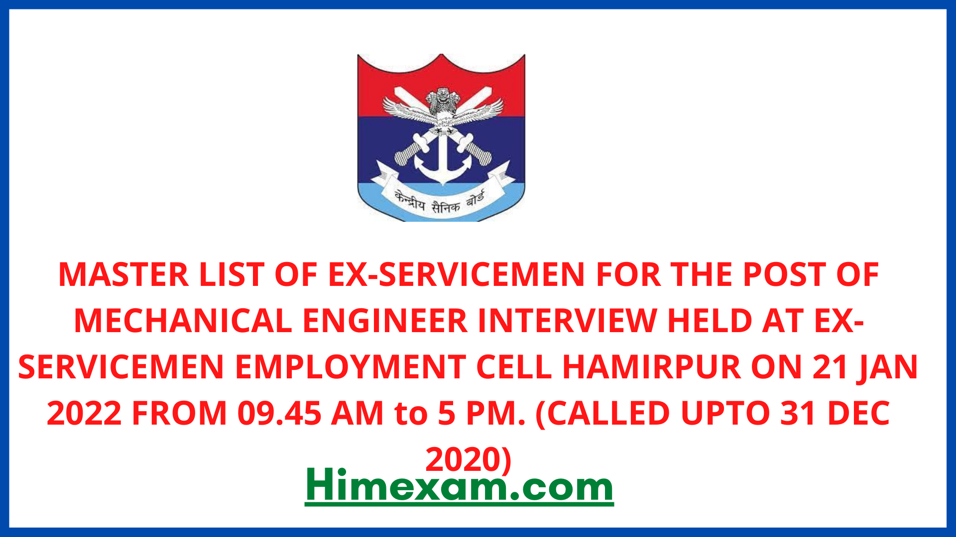 SWD Hamirpur Mechanical Engineer Interview Master List 2022