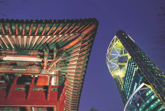 Harmony between urban buildings and dancheong