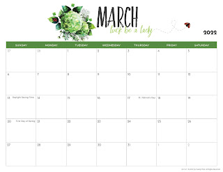 Free Printable Calendar March 2022