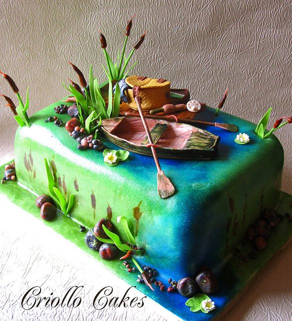 simple fishing cake