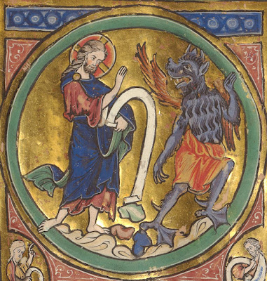 Jesus' Temptation in BNF NAL 1392, Psalter, manuscript