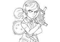 Pubg girl warrior coloring page