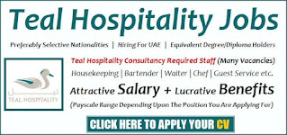 Sales Manager (Leisure), Security Agent, Bell Boy, Bartender (Female), Commis 2, Demi Chef de Partie, Chef de Partie, Kitchen Stewards, Housekeeping Attendant, Lifeguard and More Recruitment in Dubai | For Teal Hospitality