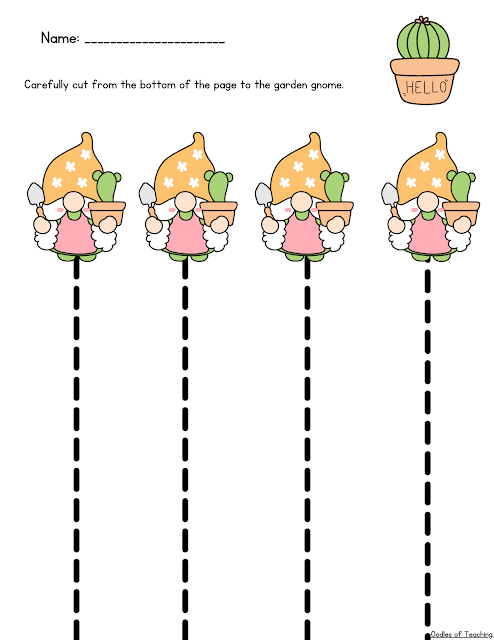 Free printable cutting lines worksheets