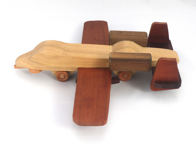 Handmade Wood Toy Airplane Modeled After The A-10 Thunderbolt II aka Warthog