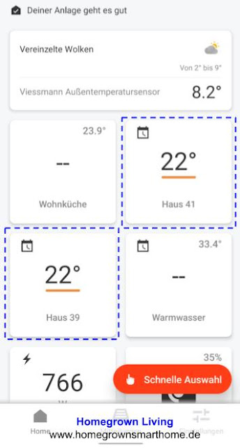 Darstellung der ViCare Einzelraumregelung in der ViCare App