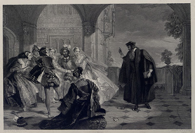 John Knox reproving the ladies of Queen Mary’s Court, engraved by William T. Roden from a painting by A.E. Chalon, 1851.