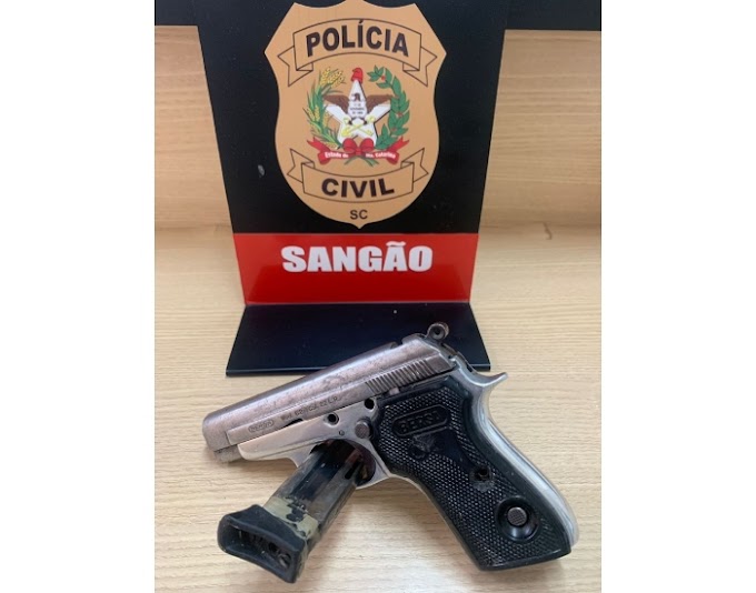 Arma usada para ameaçar vítimas em Sangão e Jaguaruna é apreendida pela Polícia Civil