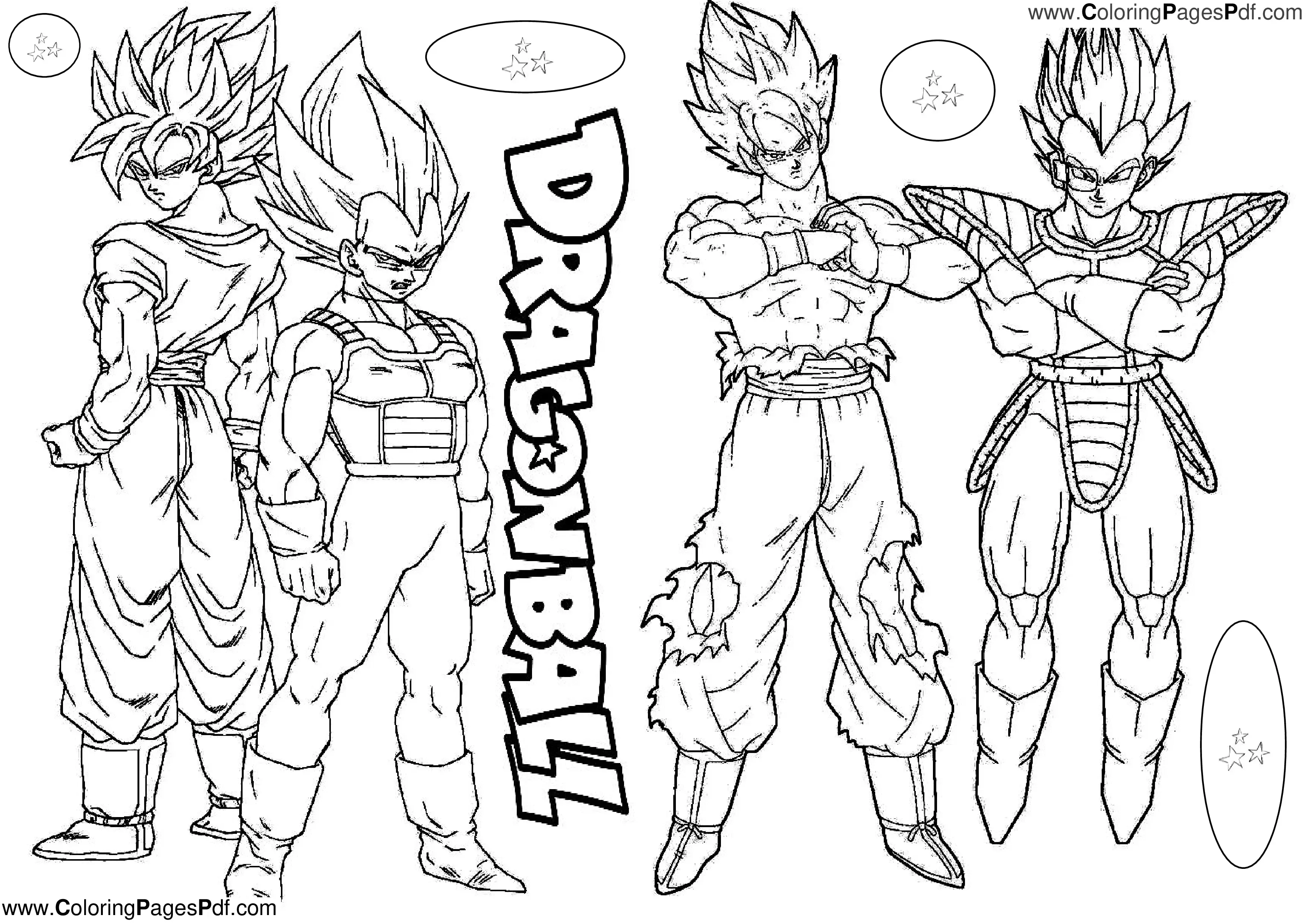 Dragon ball z coloring pages online