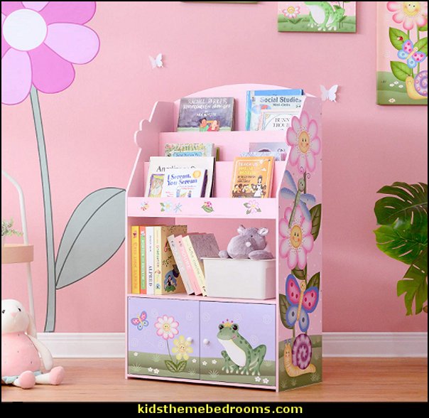 Fantasy Fields Magic Garden Kids 3-Tier Wooden Bookshelf  flower garden girls bedroom decor