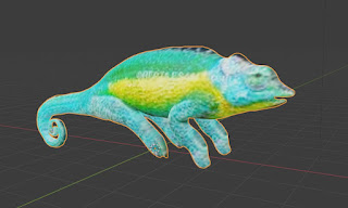 Chameleon Lizard animal free 3d models blender obj fbx low poly