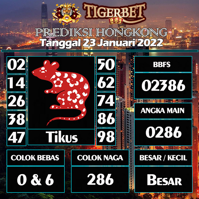 Prediksi Togel Hongkong Tanggal 23 Januari 2022 Tigerbet888