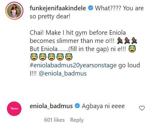 Funke Akindele shocked over Eniola Badmus’ weight loss transformation (photos)