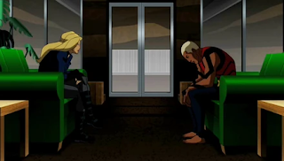 Image of therapy session between Black Canary and Kaldur