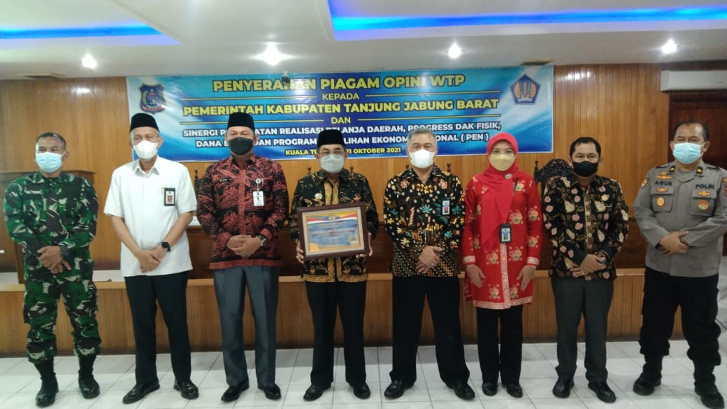 Terima Piagam Opini  WTP 3 Tahun Berturut-turut, Bupati Tanjabbar Ucapkan Terimakasih  Pada Kanwil Ditjen Perbendaharaan Provinsi Jambi