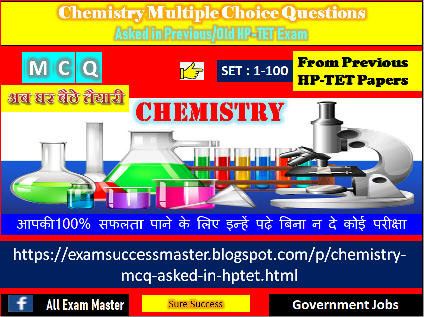 Chemistry MCQs asked in Previous HPTET Exam