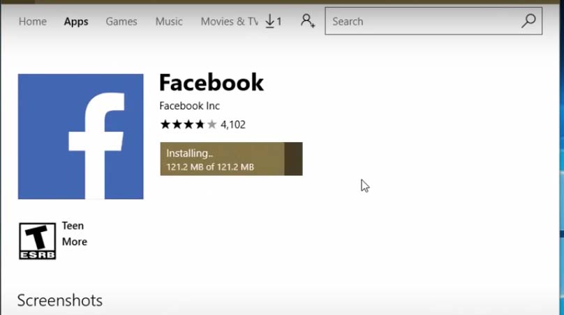 Cách tải Facebook trên máy tính Windows 10 từ Microsoft Store e