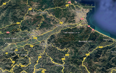 Réseau routier autour de Béjaia - Algérie