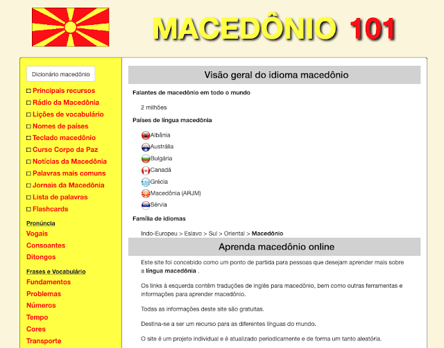 Site para começar a aprender Macedônio online grátis