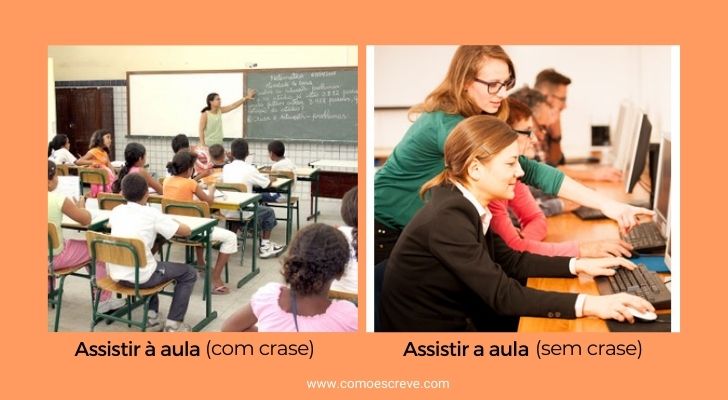 Eu assisto a aula ou à aula