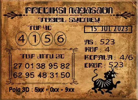 Prediksi Nagasaon Sdy Sabtu 15-Juli-2023