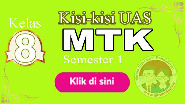 Kisi-Kisi UAS / PAS Matematika Kelas 8 Semester 1 K13