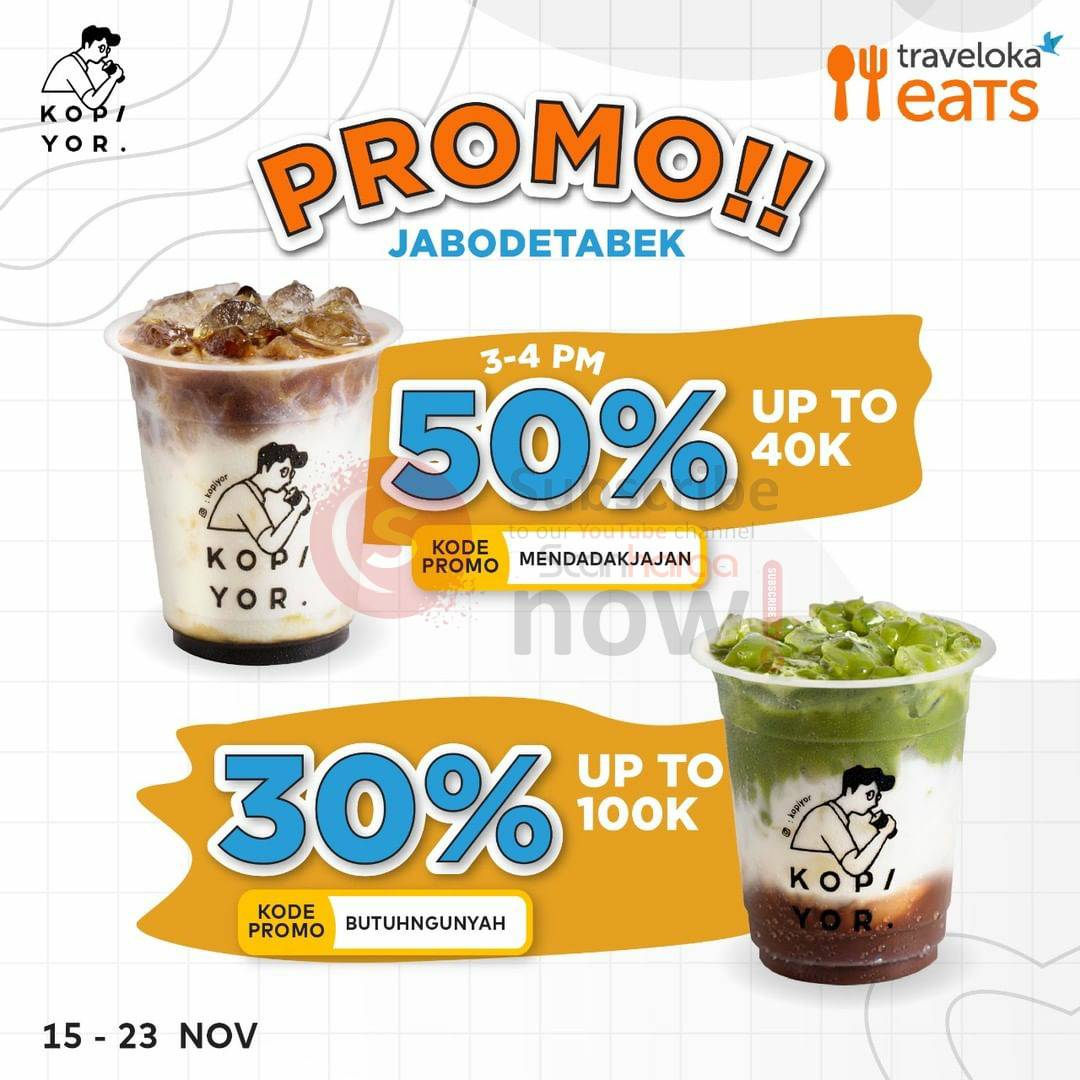 Promo Kopi Yor Diskon 50% via Traveloka Eats