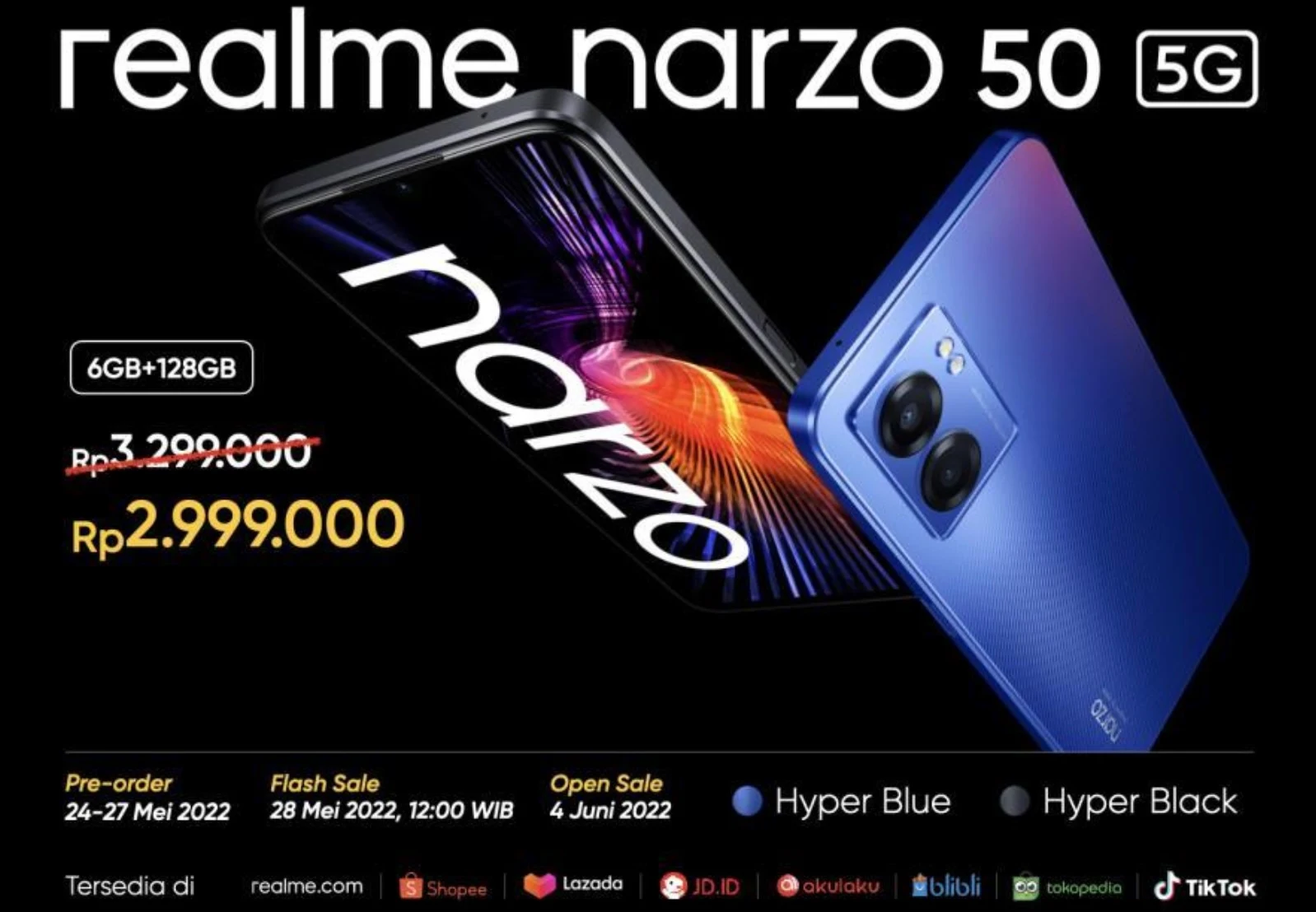 Realme Narzo 50 5G, Realme 9i, Realme Smart TV Stick dan Realme Buds Q2s Diluncurkan di Acara Unleash The Mighty Power