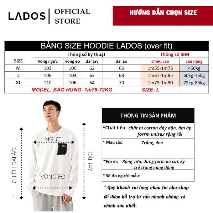 Mall Shop [ nguonhangthoitrang ] Áo thun Sweater tay dài thêu LADOS - 9068