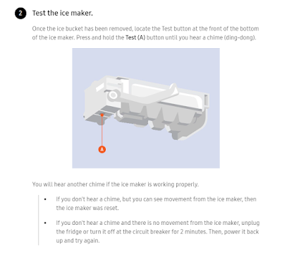 It's a little reset button right under the ice maker, press and hold for up to 10 seconds or until you hear a chime... and the motors turning... if you press it more than once, it will confuse the ice maker and you will end up with an overfull ice bin the next morning.