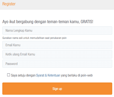 Registrasi poin web