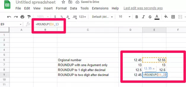 cara membulatkan angka di Google Spreadsheet-13