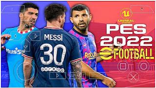 Download Game eFootball PES 2022 PPSSPP V9 New HD Graphics Realistic Faces And Tatto Latest Transfer