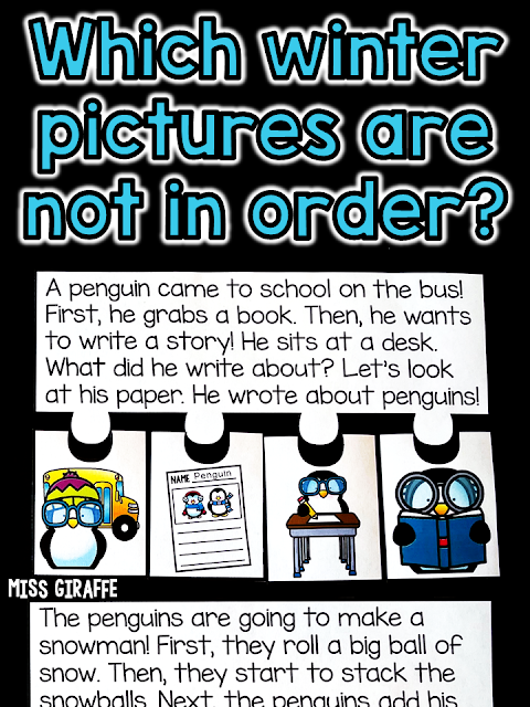 Winter Fluency Passages that are puzzles! Great for comprehension, sequencing, and retelling! These are around a first grade reading level (halfway through the school year) but could definitely be used in kindergarten and 2nd too!