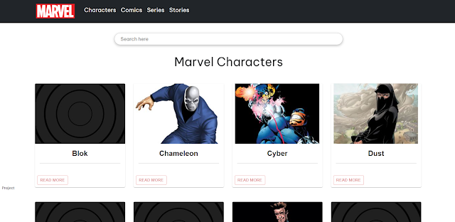 React Marvel Project with Marvel API