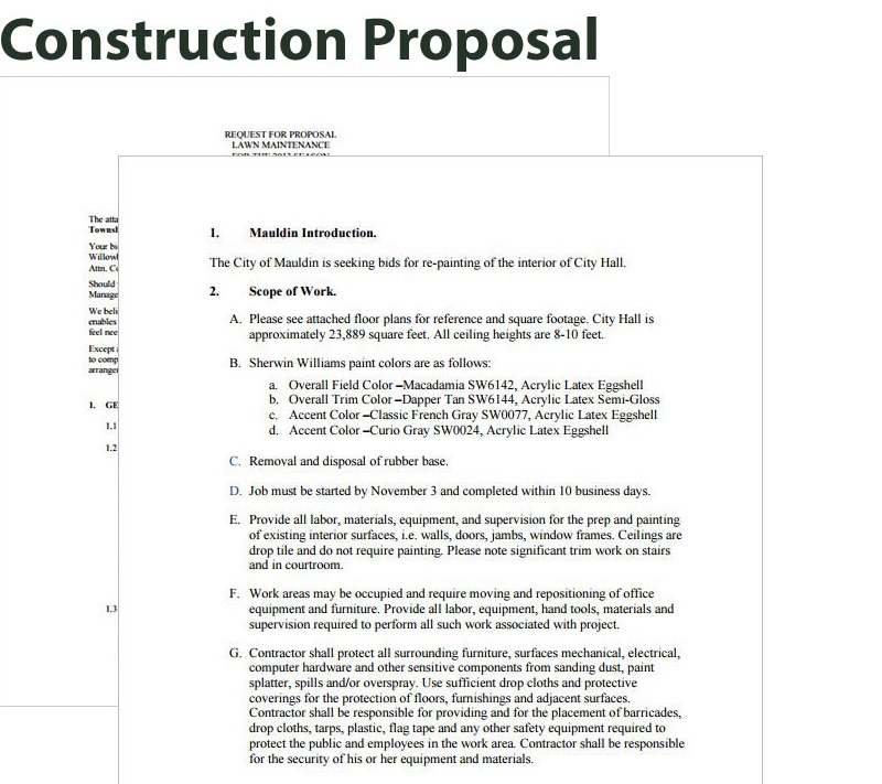 Standard Construction Bid Proposal Template