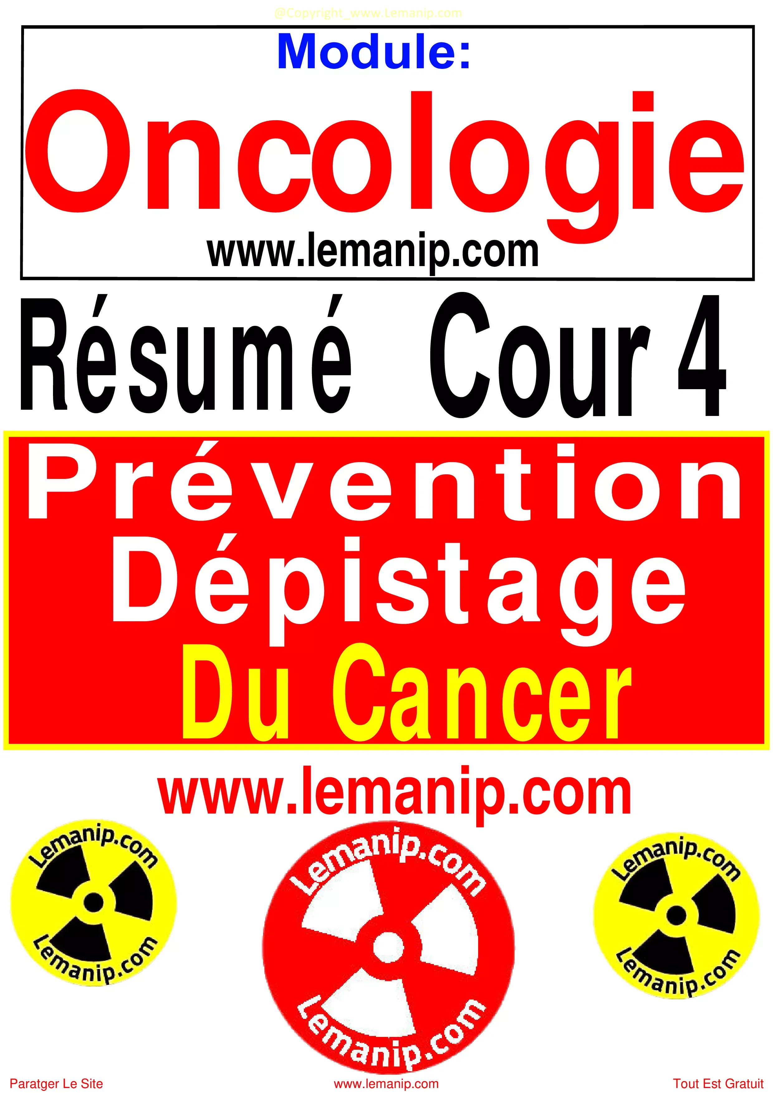 Cour 4 Du Module Oncologie